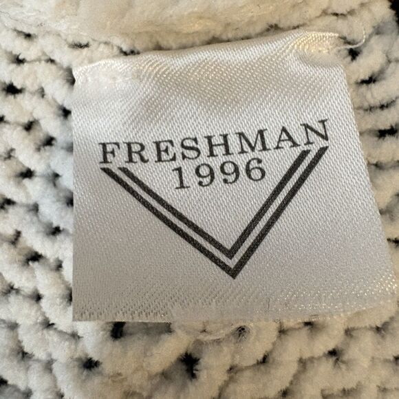 Freshman 1996 Cardigan Womens M White Chunky Knit Long Open Front Boho Cozy - Picture 5 of 8
